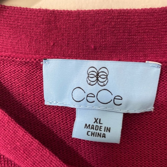 CeCe Women's Red Long-Sleeve Blouse Top Size XL - Picture 9 of 9